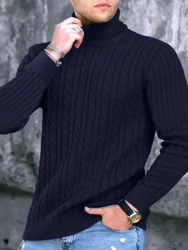 Echoarchiv | Enger Stretch Herren Pullover mit Rollkragen