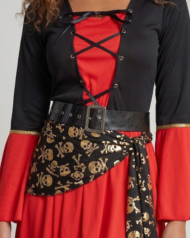 Damen Piratenkostüm mit verziertem Gürtel und eleganten Ärmeln Echo Archiv