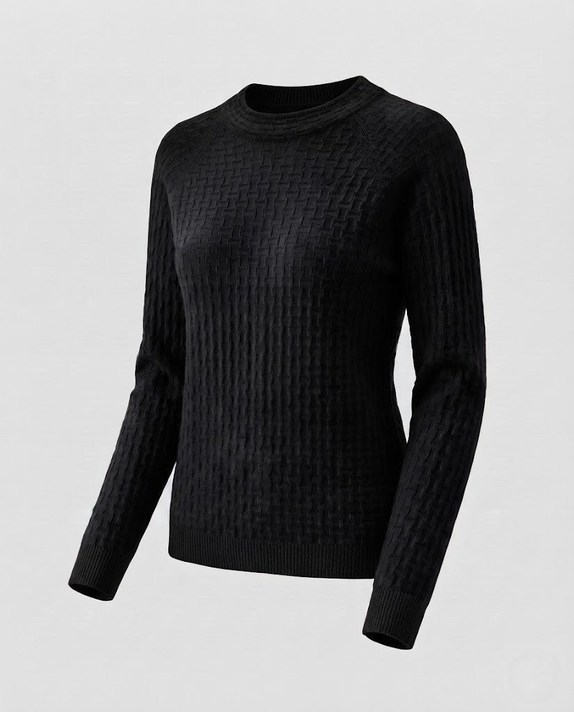 Damen Feinstrick-Pullover mit strukturierter WEchoarchivoptik, Rundhalsausschnitt und kaschmirähnlicher Haptik Echoarchiv