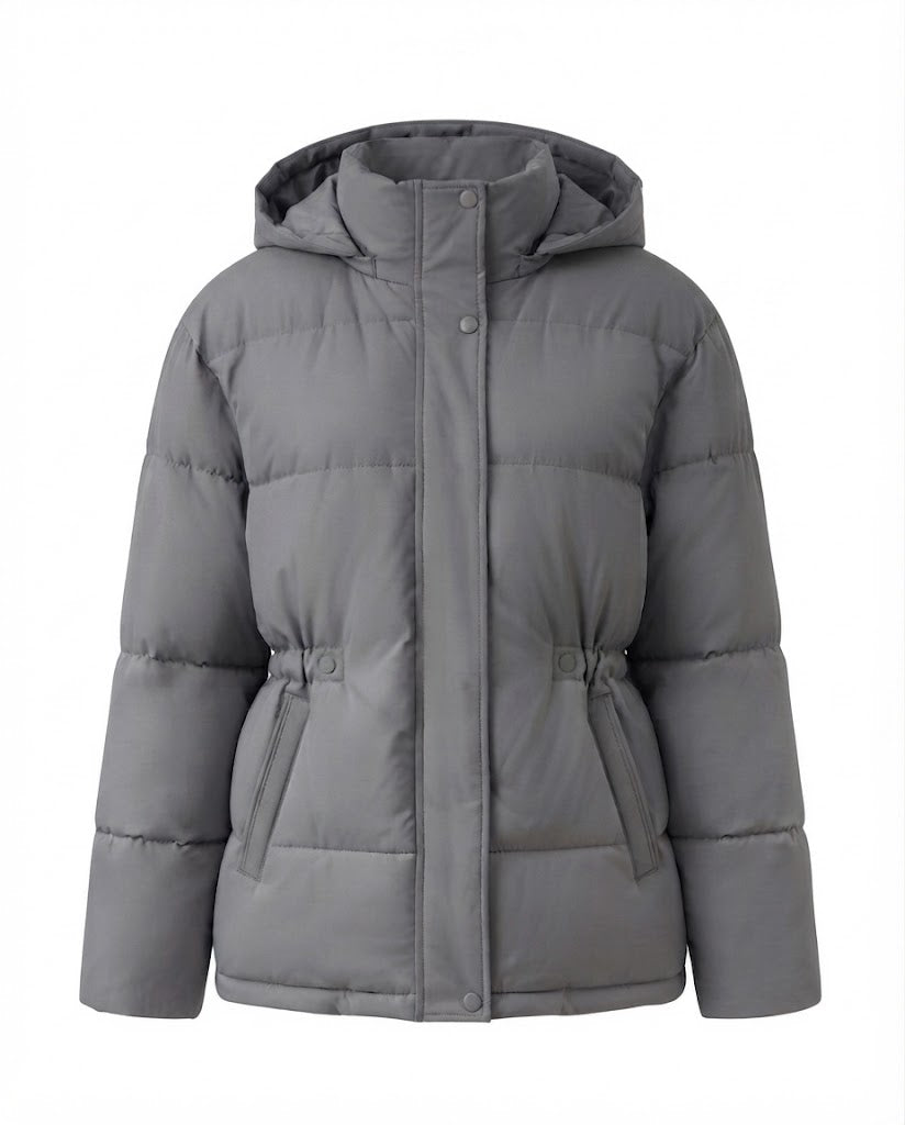 Damen oversized gesteppte Kapuzenjacke mit wärmender Thermo-Isolierung
