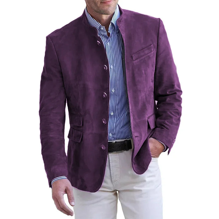 Echoarchiv Herrenjacke mit Stehkragen und Knopfleiste