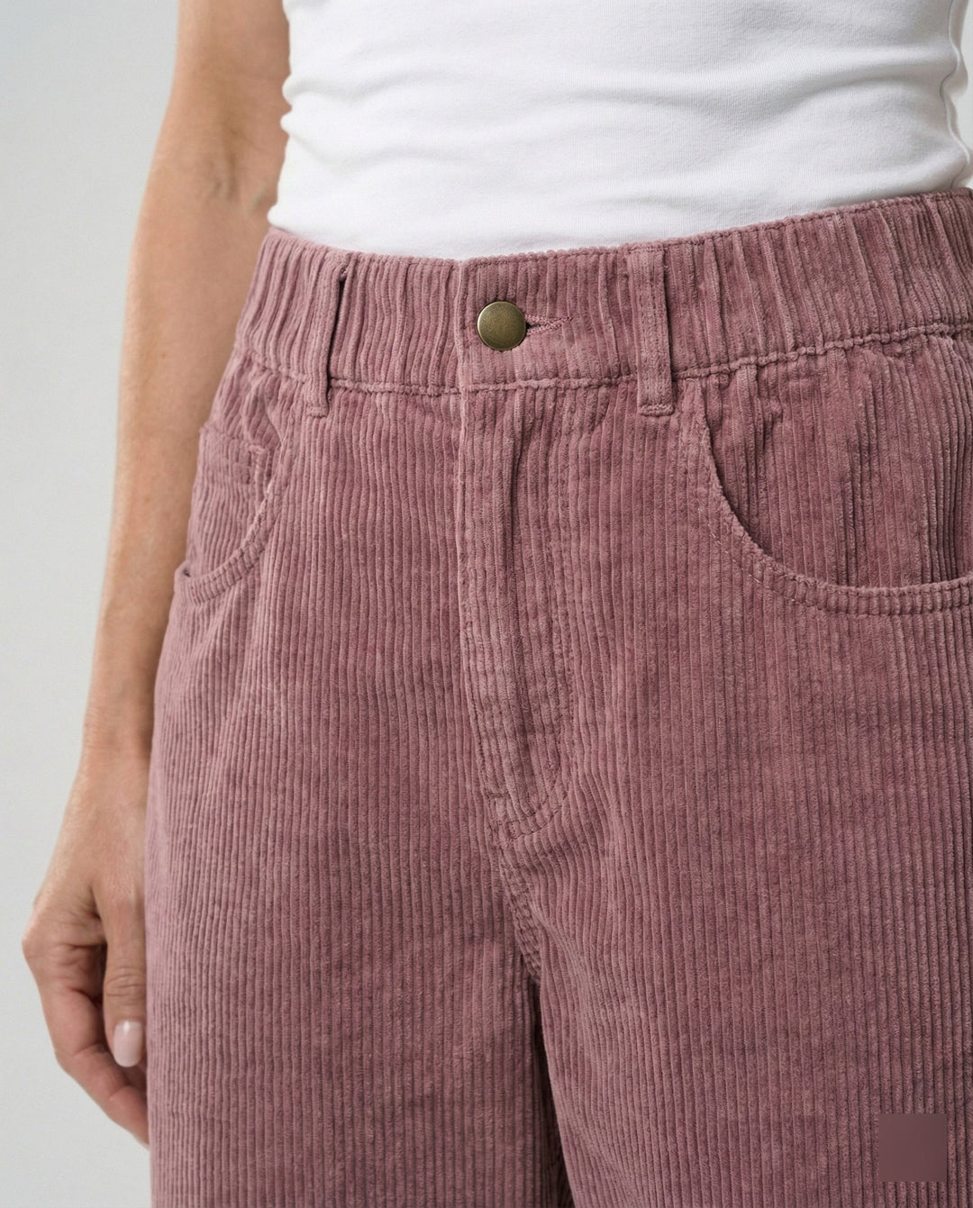 Damen Cordhose Damen weit High Waist