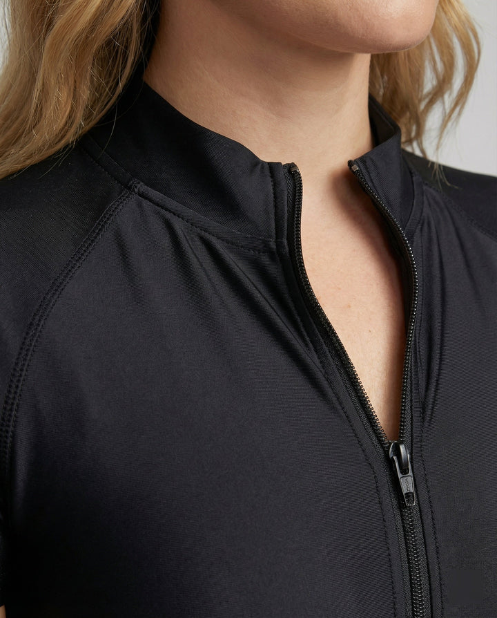 Echoarchiv | Damen Pu Halb-Reißverschluss PEchoarchivch Booty Jumpsuit