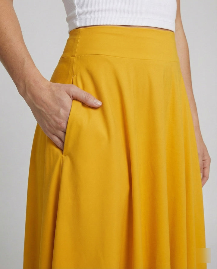 Damen Luftiger Maxi-Rock mit hohem Taillenbund Echoarchiv