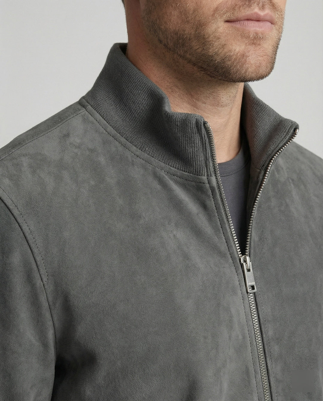 Freizeitkleidung Herren Bomberjacke Lederoptik