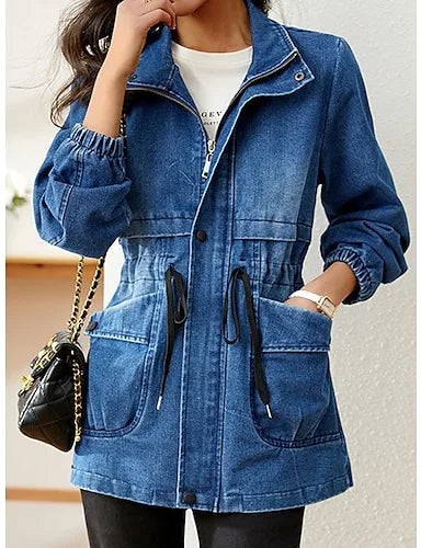 Denim Jacke mit Stehkragen und praktischen Taschen | Echoarchiv