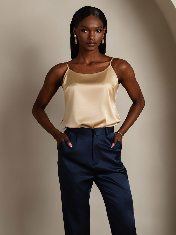 Echoarchiv | Seide Entspannt Spaghettiträger Camisole Top