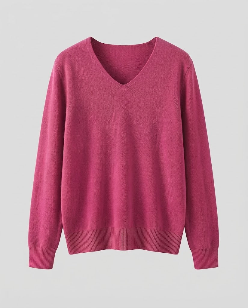 Damen Feinstrick-V-Ausschnitt-Pullover aus kuscheligem Angora-Mix Echoarchiv