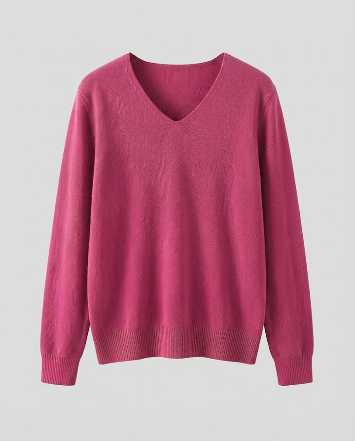 Damen Feinstrick-V-Ausschnitt-Pullover aus kuscheligem Angora-Mix Echoarchiv