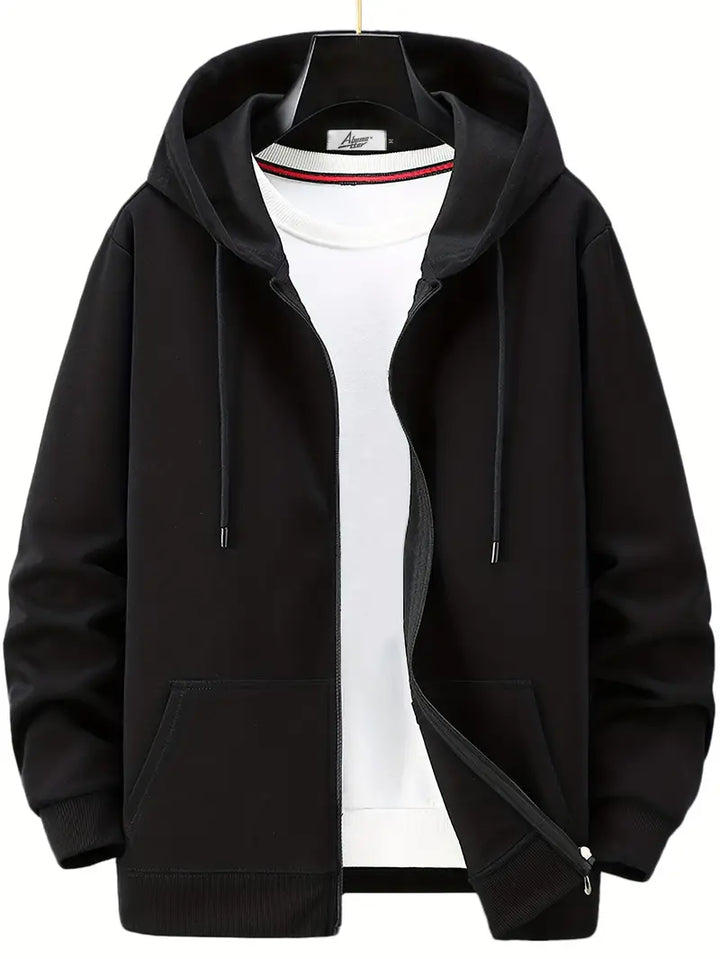 Echoarchiv - Lässiger Herbst Full Zip Hoodie mit Kordelzug für Männer