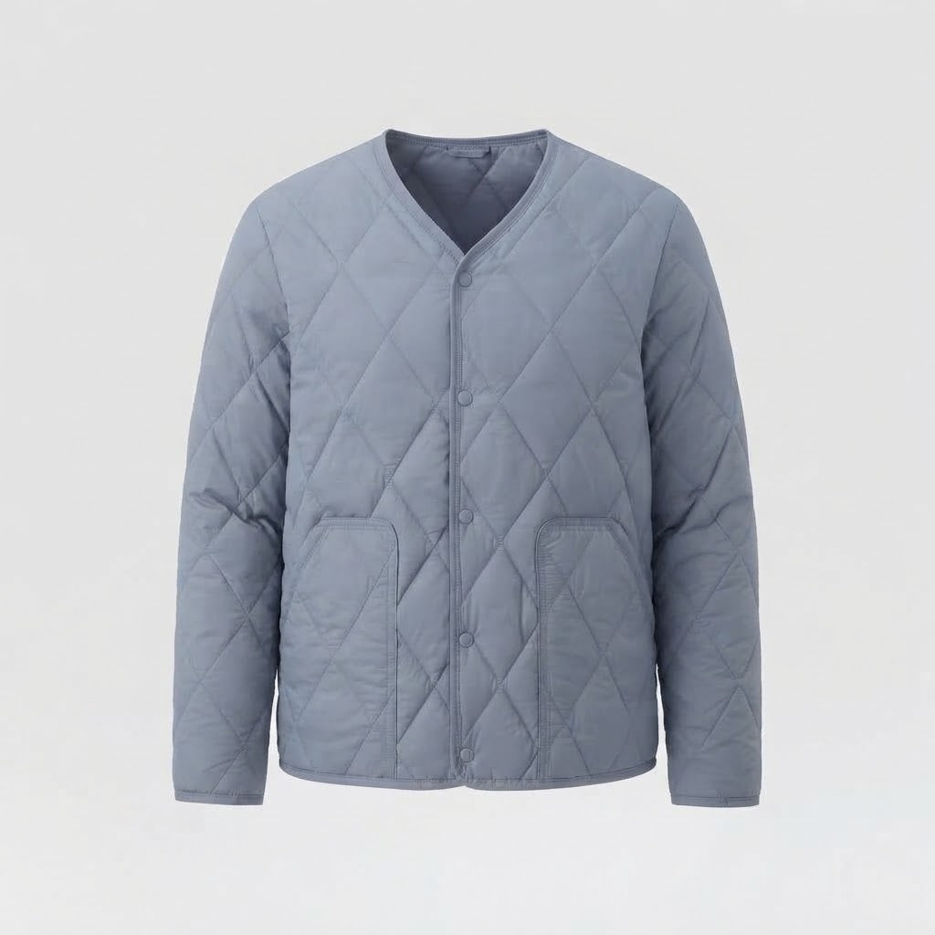 Herren leichte gesteppte Innenjacke mit Diamantstepp und Druckknopfverschluss Echo Archiv