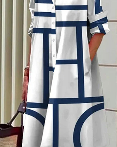 Echoarchiv | Kleid mit Taschen und Geometrischem Druck