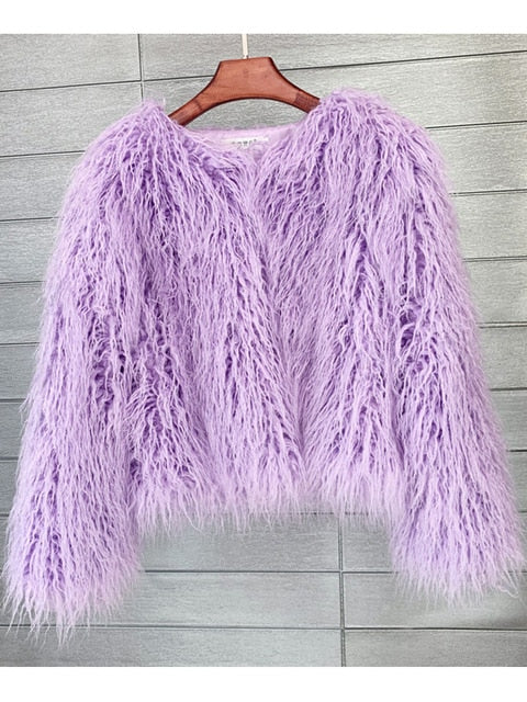 Echoarchiv | Eleganter Warmer Kunstpelzmantel Für Herbst Und Winter