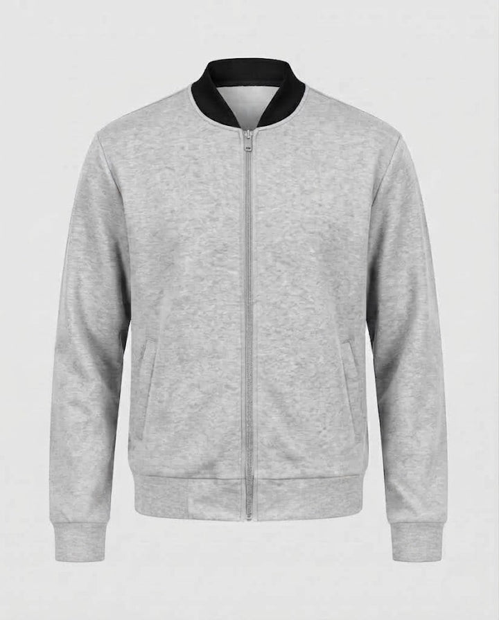 Herren Baumwollmischung Bomber Sweatjacke mit durchgehendem Reißverschluss und Seitentaschen Echoarchiv
