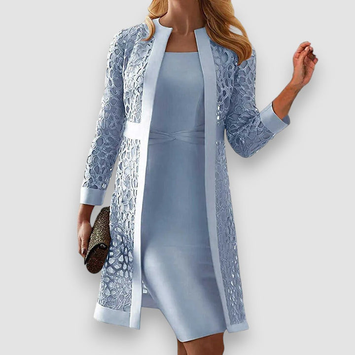 Echoarchiv | Elegantes Zweiteiliges Kleid mit Spitzenjacke für Damen