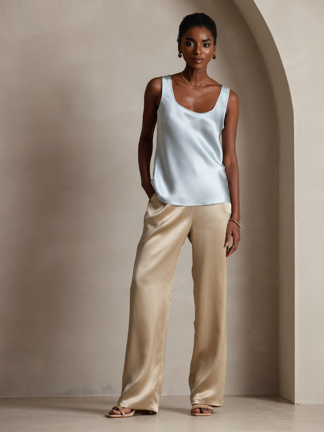 Echoarchiv | Seide U-Ausschnitt Trägershirt