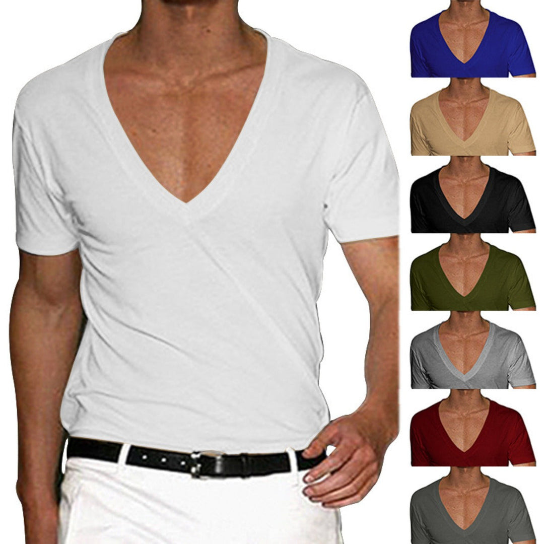 Echoarchiv | Slim Fit T-Shirt mit V-Ausschnitt