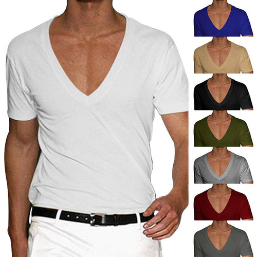 Echoarchiv | Slim Fit T-Shirt mit V-Ausschnitt