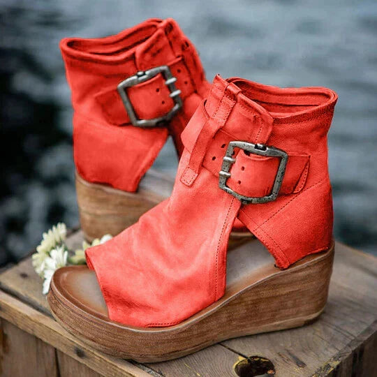 Boho-Keilabsatzsandalen für Damen