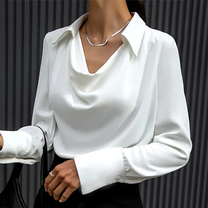 Echoarchiv | Lange Ärmel Satin Bluse