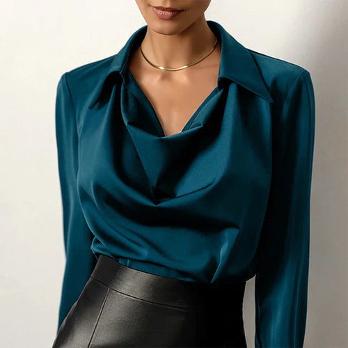 Echoarchiv | Lange Ärmel Satin Bluse