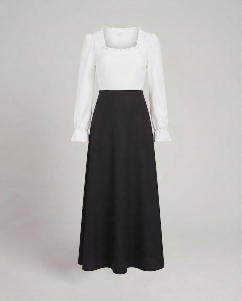 Damenhistorisches Kostümkleid mit modernen Akzenten und Schwungrock Echo Archiv