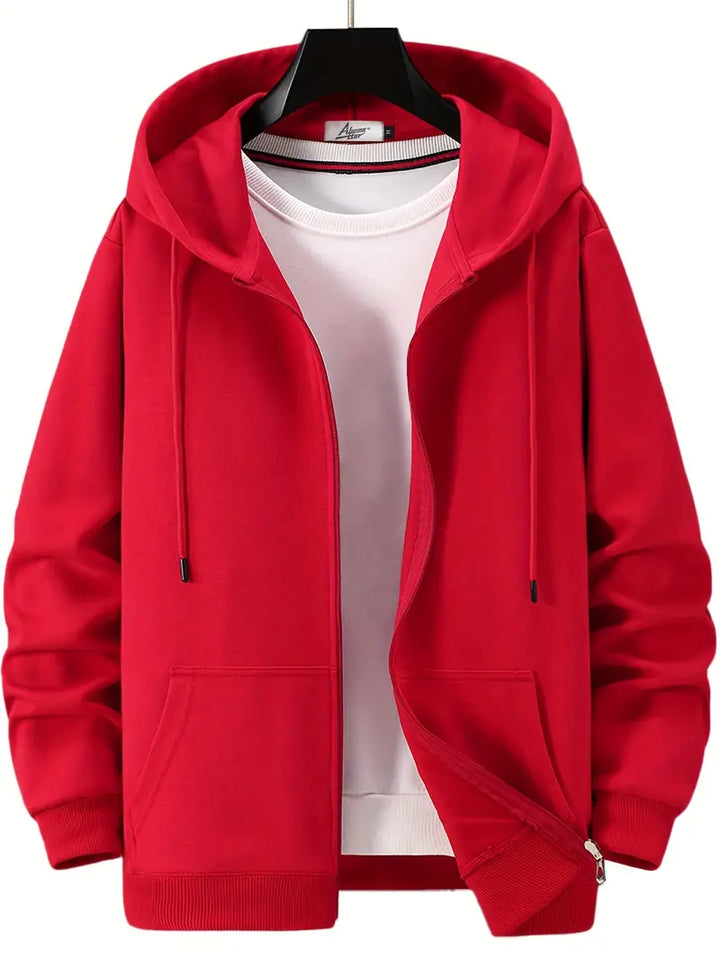 Echoarchiv - Lässiger Herbst Full Zip Hoodie mit Kordelzug für Männer