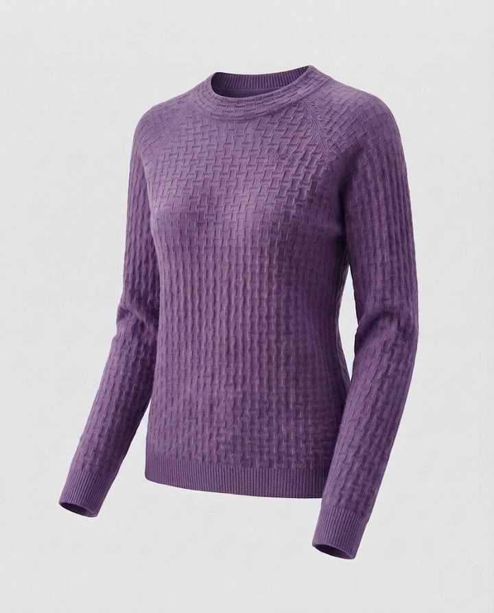 Damen Feinstrick-Pullover mit strukturierter WEchoarchivoptik, Rundhalsausschnitt und kaschmirähnlicher Haptik Echoarchiv