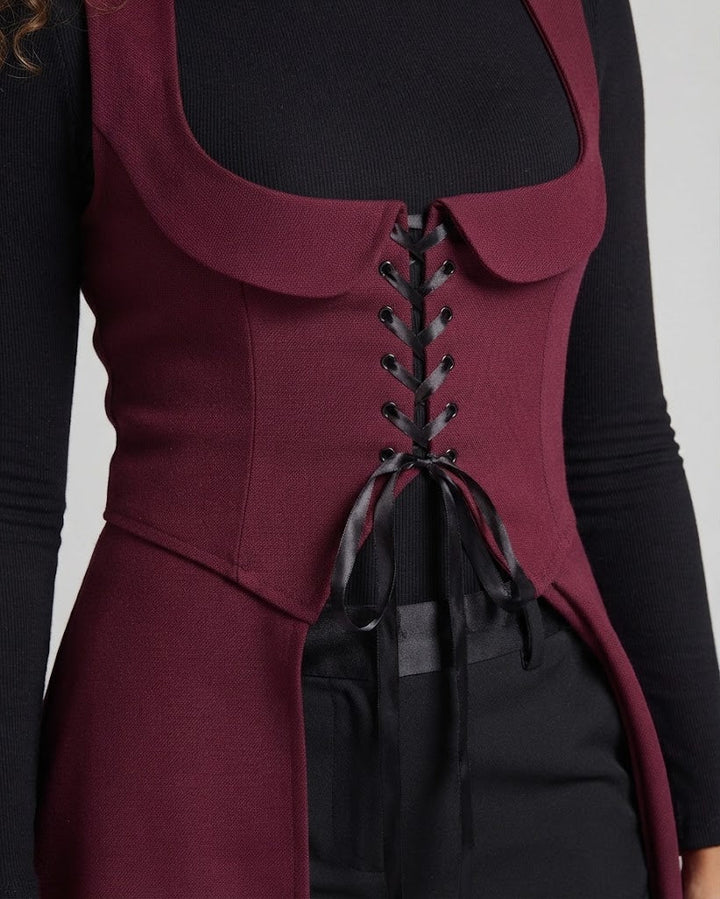 Damen Elegantes Kleid mit Schnürung und asymmetrischem Saum Echo Archiv