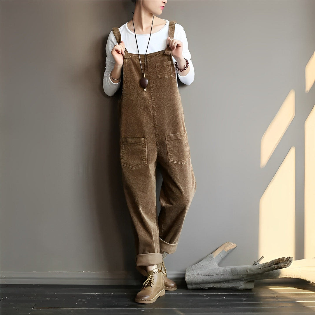Echoarchiv | Damen Samt Retro Latzhose Perfekt für den Frühling