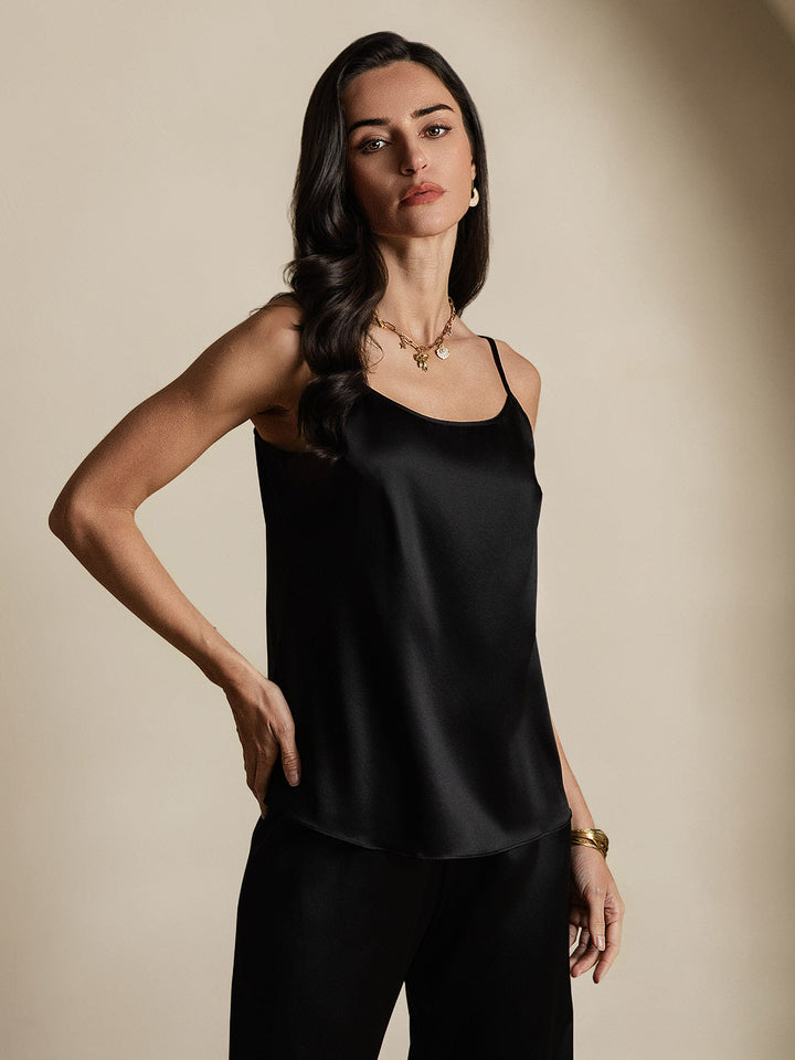 Echoarchiv | Seide Entspannt Spaghettiträger Camisole Top