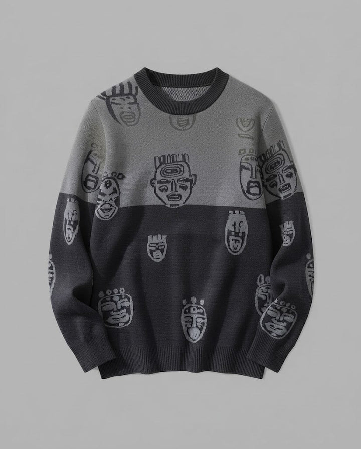 Damen gemusterter Strickpullover Echoarchiv