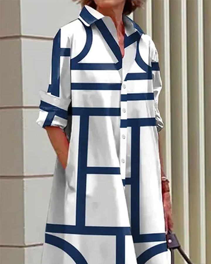 Echoarchiv | Kleid mit Taschen und Geometrischem Druck