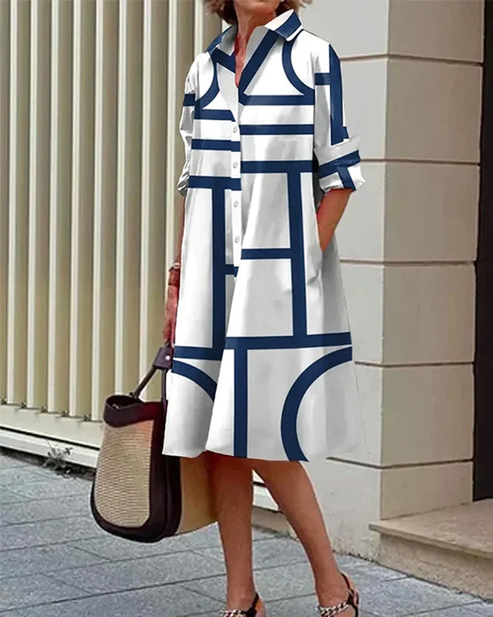 Echoarchiv | Kleid mit Taschen und Geometrischem Aufdruck