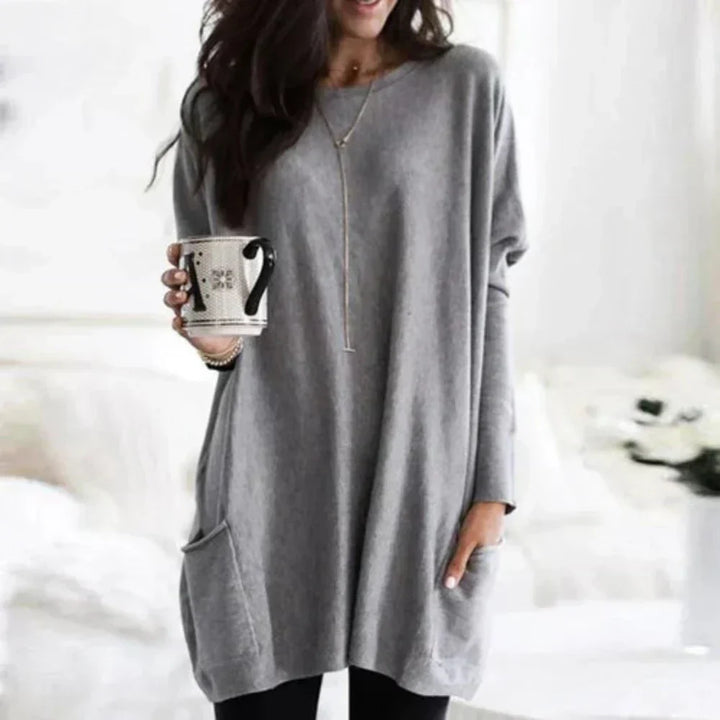 Echoarchiv - Lässiger Langarm-Longpullover