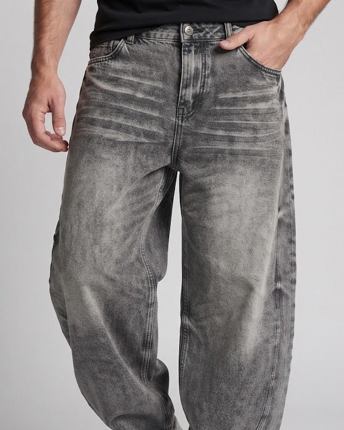 Herren Oversize-Denimhose im Palazzo-Cut mit stonewashed Effekt und extra weitem Bein Echo Archiv