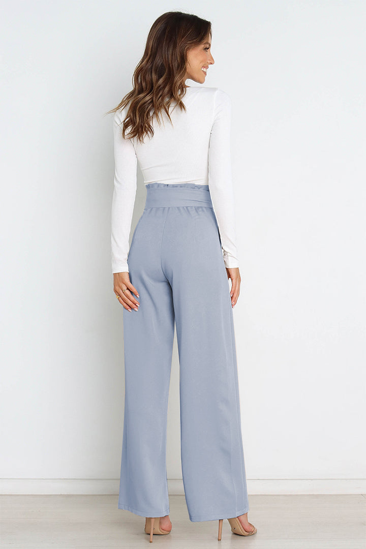 Hohe Taille Paperbag Hose mit Schleifendetail – Avélisse