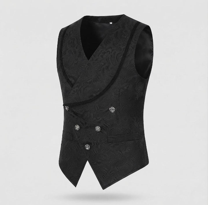 Damen Elegante Samt-Weste mit Blumenmustern und doppelter Knopfleiste Echo Archiv