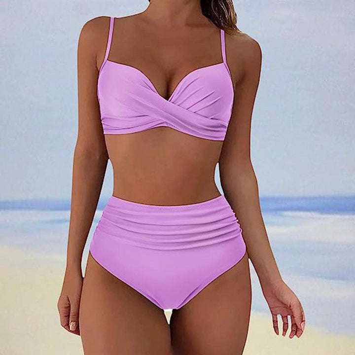 Echoarchiv | Stylischer Gepolsterter High-Waist-Bikini Klassischer Zweiteiliger BadEchoarchivnzug mit Hoher Taille für Damen