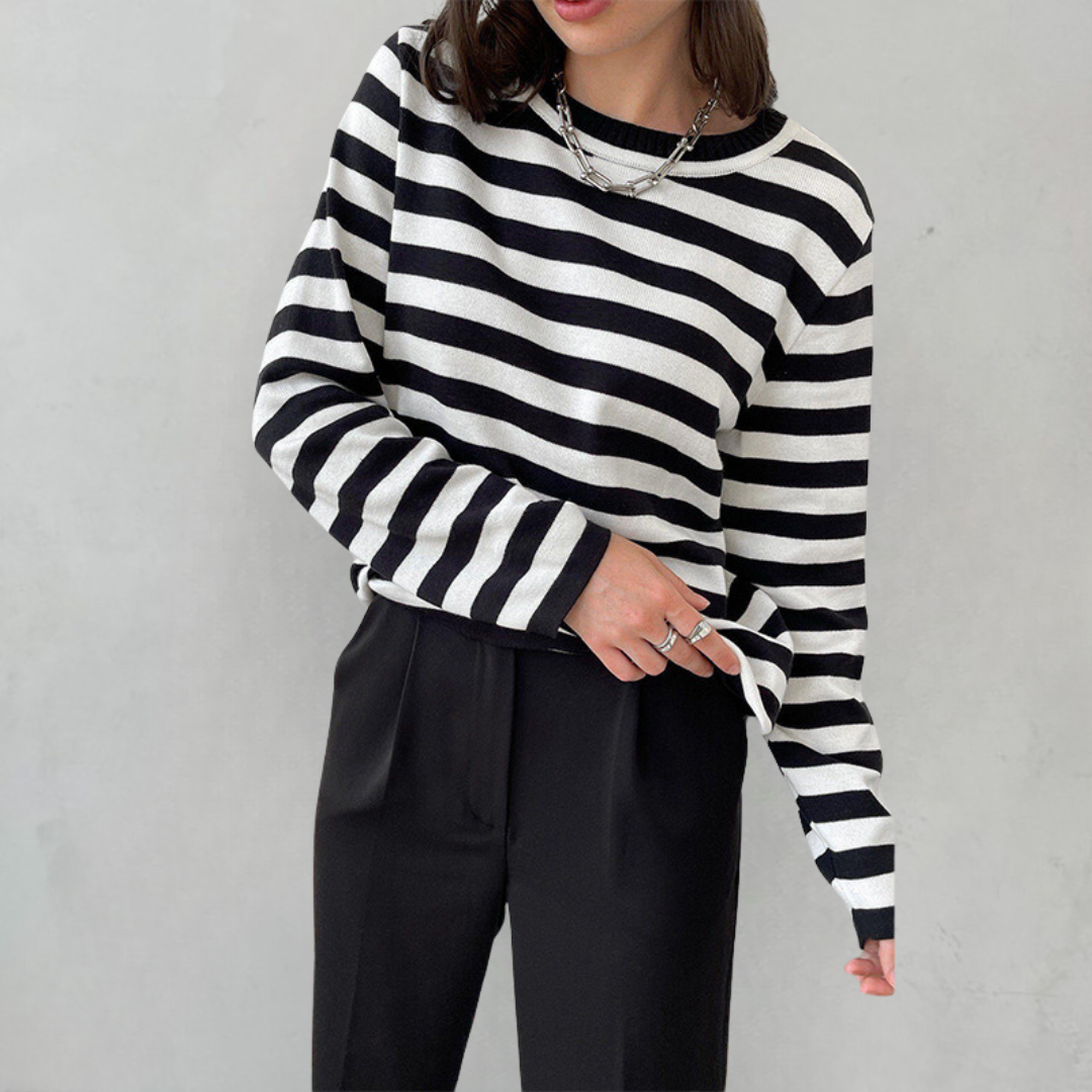 Echoarchiv | Elegantes Gestreiftes T-Shirt Leichter Stoff
