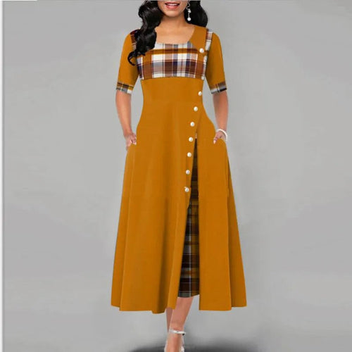 Echoarchiv | Kariertes Kleid mit Halben Ärmeln