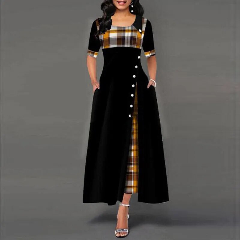 Echoarchiv | Kariertes Kleid mit Halben Ärmeln
