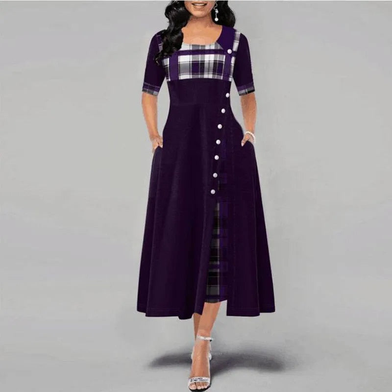 Echoarchiv | Kariertes Kleid mit Halben Ärmeln