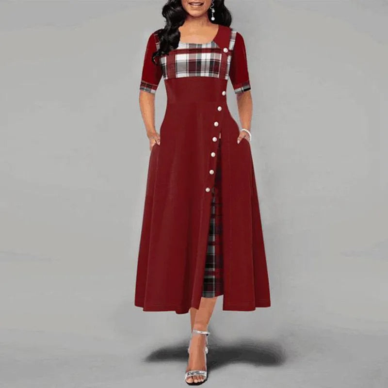 Echoarchiv | Kariertes Kleid mit Halben Ärmeln