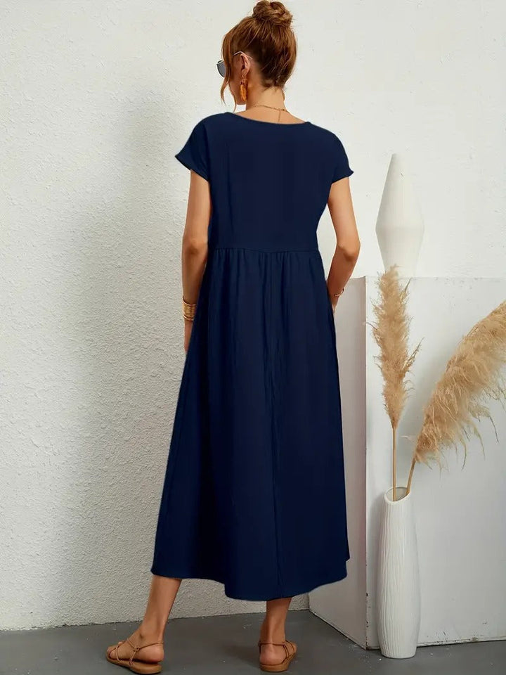 Echoarchiv | Raffinierte Leinen Sommerkleid mit Praktischen Taschen