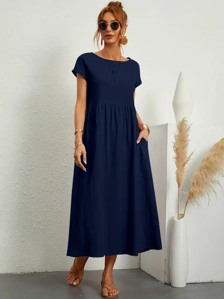 Echoarchiv | Raffinierte Leinen Sommerkleid mit Praktischen Taschen
