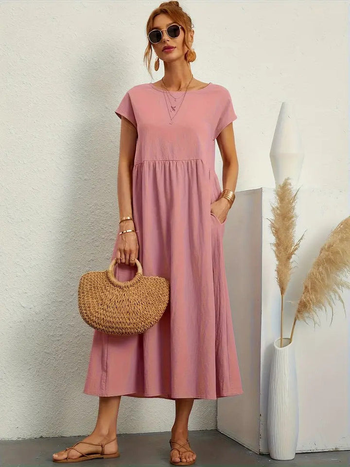 Echoarchiv | Raffinierte Leinen Sommerkleid mit Praktischen Taschen