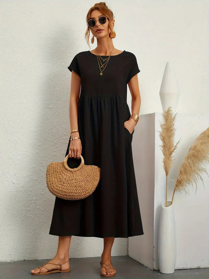 Echoarchiv | Raffinierte Leinen Sommerkleid mit Praktischen Taschen