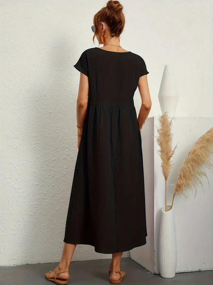 Echoarchiv | Raffinierte Leinen Sommerkleid mit Praktischen Taschen