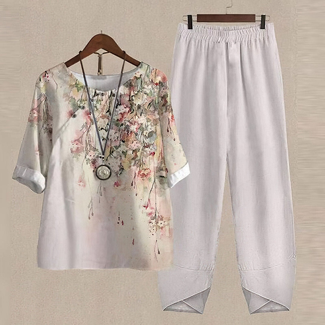 Echoarchiv | Elegantes Zweiteiliges Set mit Schmetterlingsdruck für Damen